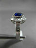 ESTATE WIDE 2.32CT DIAMOND & SAPPHIRE 18K WHITE GOLD 3D FILIGREE ENGAGEMENT RING