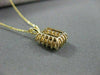 ESTATE 1.27CT DIAMOND & SAPPHIRE EMERALD CUT CLUSTER 14K Y GOLD PENDANT #6742