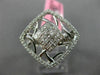 ESTATE LARGE .68CT ROUND PRINCESS DIAMOND 18K WHITE GOLD 3D SQUARE OPEN FUN RING