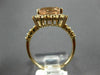 ESTATE LARGE 4.35CT DIAMOND & AAA MORGANITE 14K ROSE GOLD SQUARE ENGAGEMENT RING