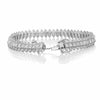 ESTATE WIDE 10.65CT ROUND & PRINCESS DIAMOND 14KT WHITE GOLD 3D TENNIS BRACELET