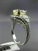 LARGE 3.90CT WHITE & FANCY YELLOW DIAMOND 14KR WHITE GOLD HEART ENGAGEMENT RING