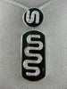 ESTATE LARGE .18CT DIAMOND & AAA ONYX 14KT WHITE GOLD SQUARE SNAKE FUN PENDANT