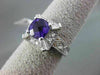 ESTATE 2.48CT DIAMOND & AAA AMETHYST 14KT WHITE GOLD 3D FILIGREE ENGAGEMENT RING