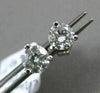 ESTATE .56CT DIAMOND 14KT WHITE GOLD CLASSIC 3D 3 PRONG SOLITAIRE STUD EARRINGS