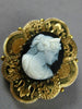 ANTIQUE VICTORIAN AAA BLUE CAMEO 14KT YELLOW GOLD HANDCRAFTED PENDANT #21626
