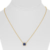 1.59CT DIAMOND & AAA SAPPHIRE 18KT YELLOW GOLD EMERALD CUT SQUARE LOVE NECKLACE