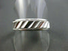 ESTATE WIDE 14KT SOLID WHITE GOLD RIDGE DESIGN MENS WEDDING RING HANDSOME #1218