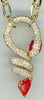 ESTATE 2.08CT DIAMOND & AAA RUBY 14K YELLOW GOLD HAPPY SNAKE LARIAT FUN NECKLACE