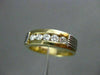 ESTATE .46CT DIAMOND 14KT TWO TONE GOLD 3D CHANEL ANNIVERSARY WEDDING RING #1312