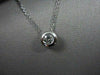 ESTATE .25CT ROUND DIAMOND BEZEL SOLITARE 14K WHITE GOLD PENDANT W/ CHAIN #19149