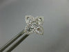ESTATE .91CT DIAMOND 18KT WHITE GOLD 3D 4 LEAF CLOVER FLOWER STAR STUD EARRINGS