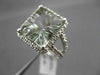 ESTATE LARGE 8.35CT DIAMOND & AAA GREEN AMETHYST 14K WHITE GOLD DOUBLE BAND RING