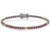 3.57CT DIAMOND & AAA RUBY 14K 2 TONE GOLD ROUND CLASSIC ETERNITY TENNIS BRACELET