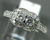 ESTATE .50CT DIAMOND 14KT WHITE GOLD 2 STONE SIDE BY SIDE FILIGREE MILGRAIN RING
