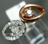 ESTATE .50CT ROUND DIAMOND 14KT WHITE & ROSE GOLD 3D CRISS CROSS LOVE FUN RING