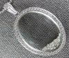 ESTATE LARGE 1.07CT DIAMOND 18KT WHITE GOLD 3D CLASSIC OVAL FLOATING PENDANT
