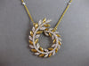EXTRA LARGE 2.25CT DIAMOND 14KT YELLOW GOLD MULTI LEAF CRISS CROSS LOVE NECKLACE