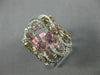 EXTRA LARGE 3.15CT WHITE & PINK DIAMOND 18K WHITE & ROSE GOLD ANNIVERSARY RING