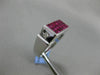 ESTATE 2.88CT DIAMOND & AAA RUBY 18KT WHITE GOLD 3D ETOILE RECTANGULAR MENS RING