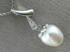 ESTATE LARGE DIAMOND 14K WHITE GOLD SOUTH SEA PEARL STRAWBERRY FLOATING PENDANT
