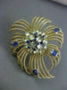 ANTIQUE LARGE OLD MINE DIAMOND & SAPPHIRE 18K YELLOW GOLD PIN / PENDANT #20615