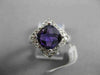 ESTATE LARGE 2.25CTW DIAMOND & AAA AMETHYST 14KT WHITE GOLD FLORAL STAR RING