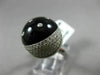 ESTATE WIDE 1.03CT DIAMOND & ONYX 14K WHITE GOLD 3D ROUND MOON & STAR LOVE RING