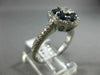 ESTATE WIDE 3.60CT DIAMOND & AAA ROUND SAPPHIRE 14KT WHITE GOLD 3D FLOWER RING
