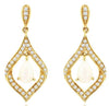 .79CT DIAMOND & AAA OPAL 14KT YELLOW GOLD PEAR SHAPE TEAR DROP HANGING EARRINGS