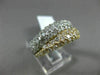 ESTATE WIDE 2CT DIAMOND 14K WHITE & YELLOW GOLD MULTI ROW PAVE DOUBLE LOVE RING