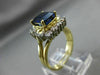 ESTATE WIDE 4.08CT DIAMOND & AAA SAPPHIRE 18K 2 TONE GOLD ENGAGEMENT RING #20600