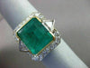 ANTIQUE EXTRA LARGE 10.40CT DIAMOND & AAA COLOMBIAN EMERALD 18KT W&Y GOLD RING