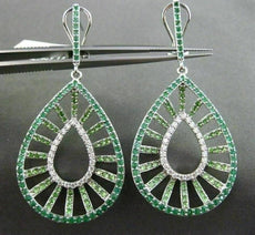 ESTATE LARGE .85CT DIAMOND & MULTI GEM 14KT WHITE GOLD FILIGREE CLIP ON EARRINGS
