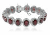 ESTATE 15.08CT DIAMOND & AAA RUBY 18K WHITE GOLD 3D CLASSIC HALO TENNIS BRACELET