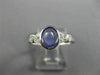 ESTATE .82CT DIAMOND & AAA CABOCHON TANZANITE 18KT WHITE GOLD 3D ENGAGEMENT RING