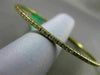 ESTATE .62CT DIAMOND 18KT YELLOW GOLD 3D CLASSIC 2mm FLEXIBLE BANGLE BRACELET
