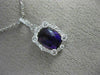 ESTATE 1.91CT DIAMOND & AAA CUSHION CUT AMETHYST 14KT WHITE GOLD 3D HALO PENDANT