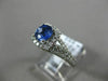 ESTATE 1.56CT DIAMOND & AAA SAPPHIRE 14K WHITE GOLD SQUARE HALO ENGAGEMENT RING