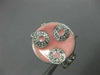 LARGE .22CT DIAMOND & PINK ENAMEL 18KT WHITE GOLD 3D CIRCULAR CLIP ON EARRINGS