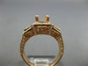 ESTATE WIDE .68CT DIAMOND 14KT ROSE GOLD SQUARE HALO SEMI MOUNT ENGAGEMENT RING