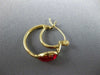 4.0CT AAA SYNTHETIC RUBIES 14KT YELLOW GOLD 3D OVAL HOOP HANGING EARRINGS #24386