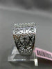 ESTATE WIDE .72CT DIAMOND 14KT WHITE GOLD 3D HANDCRAFTED 3 ROW FILIGREE RING