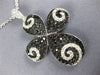 ESTATE LARGE 2.68CT WHITE & BLACK DIAMOND 18KT WHITE GOLD INFINITY CROSS PENDANT