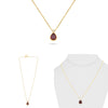 2.70CT DIAMOND & AAA RUBY 14KT YELLOW GOLD 3D PEAR SHAPE SOLITAIRE LOVE NECKLACE