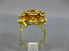 ANTIQUE LARGE 6.20CT AAA CITRINE 18KT YELLOW GOLD 3D OVAL FLOWER RING