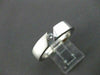 ESTATE WIDE .10CT DIAMOND 14KT WHITE GOLD 3D TENSION SOLITAIRE MEN RING  #14345