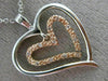ESTATE .05CT DIAMOND 14K WHITE & ROSE GOLD 3D DOUBLE HEART LOVE FLOATING PENDANT
