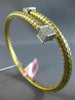 ESTATE LARGE .82CT DIAMOND 14K 2 TONE GOLD 3D SQUARE CRISS CROSS BANGLE BRACELET