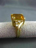 ESTATE 2.66CT DIAMOND & AAA YELLOW TOPAZ 14K YELLOW GOLD 3 STONE ENGAGEMENT RING